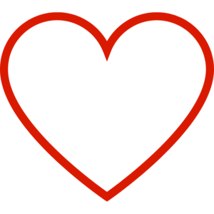 Red heart outline graphic