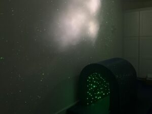 Sensory Room gazer and tunnel with cabinets